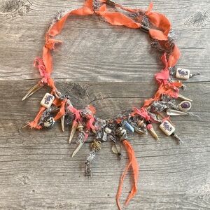 FP Movement by Free People Orange and Gray Charm Necklace